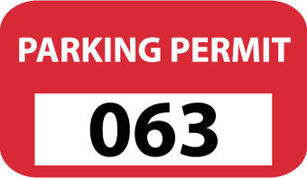 NMC PP11E-PARKING PERMIT, BUMPER, RED, 401-500 (PAK OF 100)