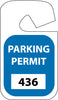 NMC PP14E-PARKING PERMIT, REARVIEW MIRROR, BLUE, 401-500 (PAK OF 100)