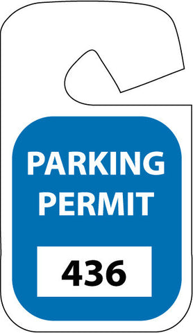NMC PP14C-PARKING PERMIT, REARVIEW MIRROR, BLUE, 201-300 (PAK OF 100)