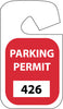 NMC PP15B-PARKING PERMIT, REARVIEW MIRROR, RED, 101-200 (PAK OF 100)