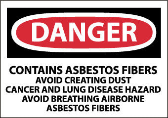 NMC PRD82-LABELS, DANGER CONTAINS ASBESTOS . . ., 3X5, PS PAPER (1 ROLL)