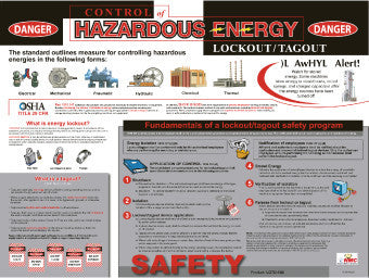 NMC PST006-POSTER, LOCKOUT TAGOUT HAZARDOUS ENERGY CONTROL, 18X24 (1 EACH)