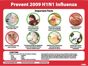 NMC PST114-H1N1 POSTER, 18X24,  LAMINATED (1 EACH)