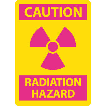 NMC R24PB-CAUTION (GRAPHIC) RADIATION HAZARD, 14X10, PS VINYL (1 EACH)