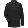 VF Imagewear Bullwar QT12BKRGXXL  iQ Series 2X Regular Black 5.3 Ounce Lightweight 69% Cotton 25% Polyester 6% Polyoxadiazole Men's Flame Resistant Long Sleeve Polo Shirt With Placket Front Zipper Closure, Concealed Sleeve Pocket  (1/EA)