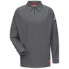 VF Imagewear Bullwar QT12CHRGXXL  iQ Series 2X Regular Charcoal 5.3 Ounce Lightweight 69% Cotton 25% Polyester 6% Polyoxadiazole Men's Flame Resistant Long Sleeve Polo Shirt With Placket Front Zipper Closure, Concealed Sleeve Pocket  (1/EA)