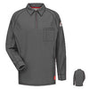 VF Imagewear Bulwark QT12CHRG4XL IQ 4X Charcoal 5.3 Ounce 69% Cotton 25% Polyester 6% Polyoxadiazole Men's Long Sleeve Flame Resistant Polo Shirt With Concealed Pencil Stall, Chest Pocket And Sleeve Pocket  (1/EA)
