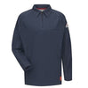 VF Imagewear Bullwar QT12DBRGXL  iQ Series X-Large Regular Dark Blue 5.3 Ounce Lightweight 69% Cotton 25% Polyester 6% Polyoxadiazole Men's Flame Resistant Long Sleeve Polo Shirt With Placket Front Zipper Closure, Concealed Sleeve Pocket  (1/EA)
