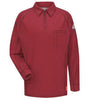VF Imagewear Bullwar QT12RDRGXXL  iQ Series 2X Regular Red 5.3 Ounce Lightweight 69% Cotton 25% Polyester 6% Polyoxadiazole Men's Flame Resistant Long Sleeve Polo Shirt With Placket Front Zipper Closure, Concealed Sleeve Pocket  (1/EA)