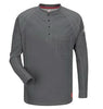 VF Imagewear Bullwar QT20CHRGXL  iQ Series X-Large Regular Charcoal 5.3 Ounce Lightweight 69% Cotton 25% Polyester 6% Polyoxadiazole Men's Flame Resistant Long Sleeve Henley Shirt With 4 Button Placket Closure And Concealed Sleeve Pocket  (1/EA)