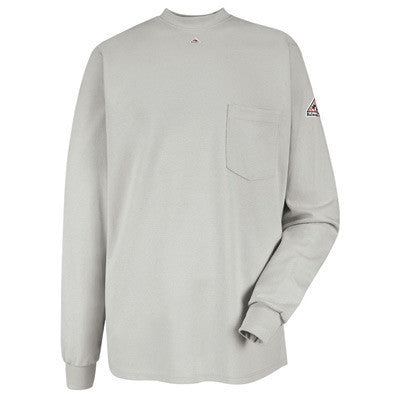 VF Imagewear Bulwark HRC2-SET2GYRGL Large Regular Gray 6.25 Ounce Excel FR Cotton Long Sleeve Flame Resistant T-Shirt With 1 Chest Pocket  (1/EA)