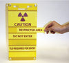 NMC R5-RADIATION SIGN FOR 5 INSERTS PLUS HEADER, 18.5 x 8.25,  .125 RIGID STYRENE, GROMMETS (1 EACH)