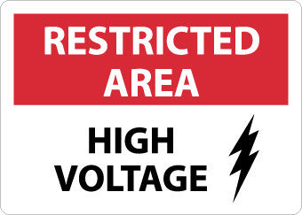 NMC RA11RB-RESTRICTED AREA, HIGH VOLTAGE, GRAPHIC, 10X14, RIGID PLASTIC (1 EACH)