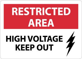 NMC RA12RB-RESTRICTED AREA, HIGH VOLTAGE KEEP OUT, GRAPHIC, 10X14, RIGID PLASTIC (1 EACH)