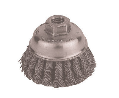 Radnor 64000313  6'' X 5/8'' - 11 Carbon Steel Heavy Duty Knot Wire Cup Brush For Use On Right Angle Grinders (1 PER CASE)