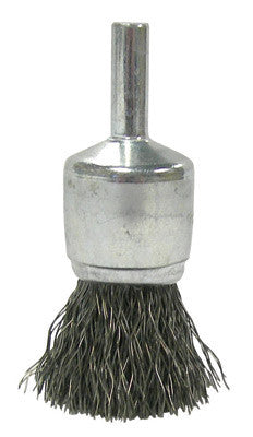 Radnor 64000412  3/4'' X 1/4'' Stainless Steel Crimped Wire Mounted End Brush For Use On Die Grinders And Drills (1/EA)