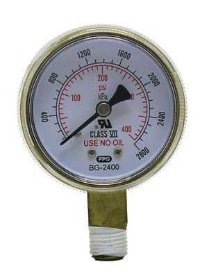 Radnor 64003443  2'' X 400 PSI Brass Replacement Regulator Gauge (1 PER CASE)