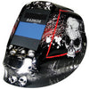 Radnor 64005212 DV Series Black, White And Red Welding Helmet With 5 1/4" X 4 1/2" DV48 Variable Shade 5-14 Auto-Darkening Lens And Skull Graphics  (1/EA)