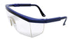 Radnor 64051201 Retro Series Safety Glasses With Blue Frame, Clear Anti-Scratch Lens And Integrated Sideshields  (1/EA)