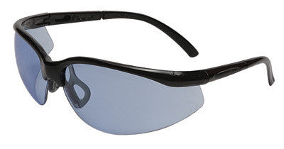 Radnor 64051238 Motion Series Safety Glasses With Black Frame, Blue Polycarbonate Scratch Resistant Lens And Adjustable Temples  (1/EA)