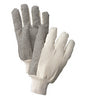 Radnor 64057125 Men's White 8 Ounce Cotton/Polyester Blend Cotton Canvas Gloves With Knitwrist And PVC Dotted Palm, Thumb And Index Finger  (1/PR)