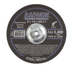 Radnor 64000722  4 1/2'' X 1/8'' X 5/8'' - 11 A24R Aluminum Oxide Type 27 Depressed Center Cut Off And Grinding Wheel For Use With Right Angle Grinder On Metal And Steel (20 PER CASE)