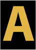 NMC HIL25A-LETTER, A, 2.5 HIGH VISIBILITY YELLOW BLACK, PS VINYL (1 EACH)