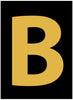 NMC HIL25B-LETTER, B, 2.5 HIGH VISIBILITY YELLOW BLACK, PS VINYL (1 EACH)
