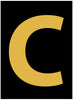 NMC HIL25C-LETTER, C, 2.5 HIGH VISIBILITY YELLOW BLACK, PS VINYL (1 EACH)