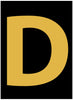 NMC HIL25D-LETTER, D, 2.5 HIGH VISIBILITY YELLOW BLACK, PS VINYL (1 EACH)