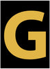 NMC HIL25G-LETTER, G, 2.5 HIGH VISIBILITY YELLOW BLACK, PS VINYL (1 EACH)