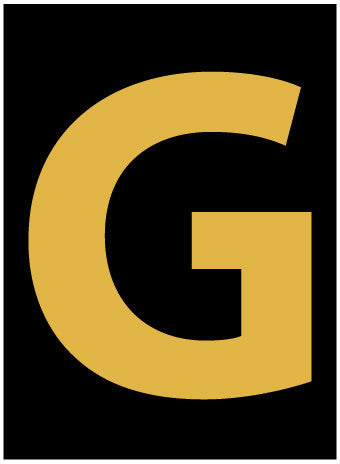 NMC HIL15G-LETTER, G, 1.5 HIGH VISIBILITY YELLOW BLACK, PS VINYL (1 EACH)