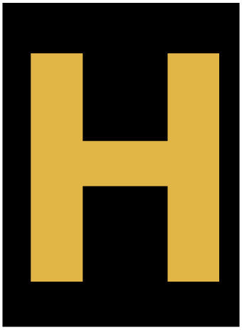 NMC HIL15H-LETTER, H, 1.5 HIGH VISIBILITY YELLOW BLACK, PS VINYL (1 EACH)