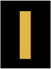 NMC HIL15I-LETTER, I, 1.5 HIGH VISIBILITY YELLOW BLACK, PS VINYL (1 EACH)