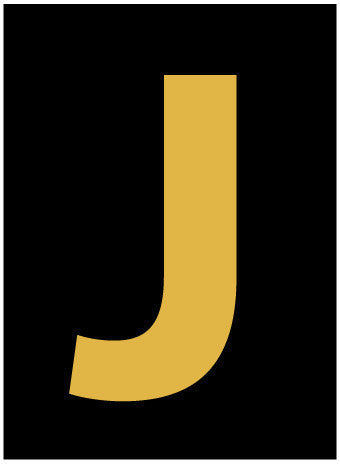 NMC HIL25J-LETTER, J, 2.5 HIGH VISIBILITY YELLOW BLACK, PS VINYL (1 EACH)