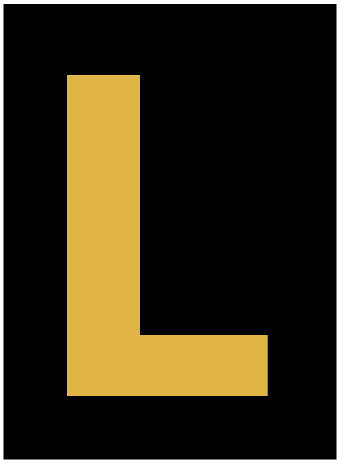 NMC HIL15L-LETTER, L, 1.5 HIGH VISIBILITY YELLOW BLACK, PS VINYL (1 EACH)