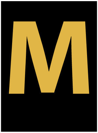 NMC HIL25M-LETTER, M, 2.5 HIGH VISIBILITY YELLOW BLACK, PS VINYL (1 EACH)