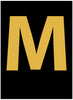 NMC HIL25M-LETTER, M, 2.5 HIGH VISIBILITY YELLOW BLACK, PS VINYL (1 EACH)