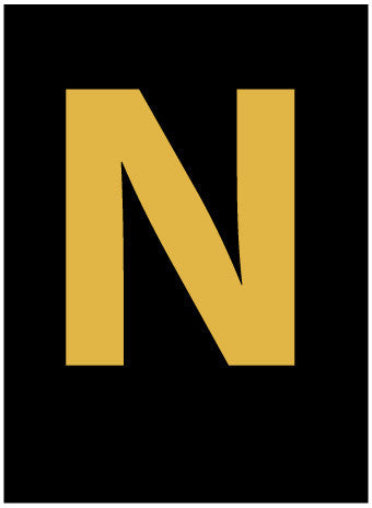 NMC HIL15N-LETTER, N, 1.5 HIGH VISIBILITY YELLOW BLACK, PS VINYL (1 EACH)