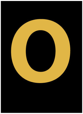 NMC HIL15O-LETTER, O, 1.5 HIGH VISIBILITY YELLOW BLACK, PS VINYL (1 EACH)