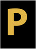 NMC HIL25P-LETTER, P, 2.5 HIGH VISIBILITY YELLOW BLACK, PS VINYL (1 EACH)