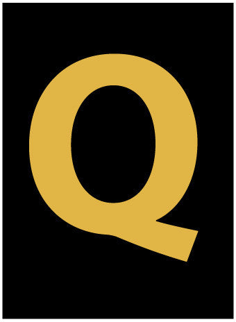 NMC HIL15Q-LETTER, Q, 1.5 HIGH VISIBILITY YELLOW BLACK, PS VINYL (1 EACH)