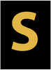 NMC HIL25S-LETTER, S, 2.5 HIGH VISIBILITY YELLOW BLACK, PS VINYL (1 EACH)