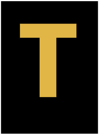 NMC HIL15T-LETTER, T, 1.5 HIGH VISIBILITY YELLOW BLACK, PS VINYL (1 EACH)