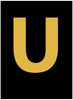 NMC HIL25U-LETTER, U, 2.5 HIGH VISIBILITY YELLOW BLACK, PS VINYL (1 EACH)