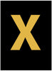 NMC HIL15X-LETTER, X, 1.5 HIGH VISIBILITY YELLOW BLACK, PS VINYL (1 EACH)