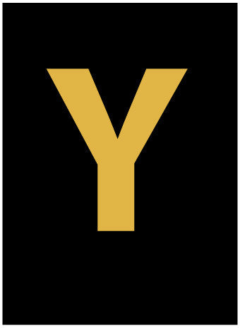 NMC HIL25Y-LETTER, Y, 2.5 HIGH VISIBILITY YELLOW BLACK, PS VINYL (1 EACH)