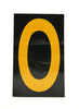 NMC HIN250-NUMBER, 0, 2.5 HIGH VISIBILITY YELLOW BLACK, PS VINYL (1 EACH)