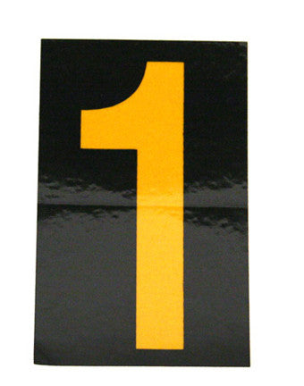 NMC HIN151-NUMBER, 1, 1.5 HIGH VISIBILITY YELLOW BLACK, PS VINYL (1 EACH)