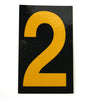 NMC HIN252-NUMBER, 2, 2.5 HIGH VISIBILITY YELLOW BLACK, PS VINYL (1 EACH)